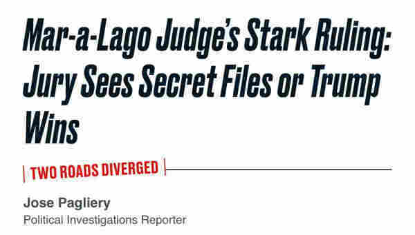 Headline Mar-a-Lago Judge’s Stark Ruling: Jury Sees Secret Files or Trump Wins

Let’s see what happens if you try these shenanigans with so much as a parking ticket 