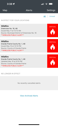 Wildfire alerts, an out of control fire is burning near me 😅