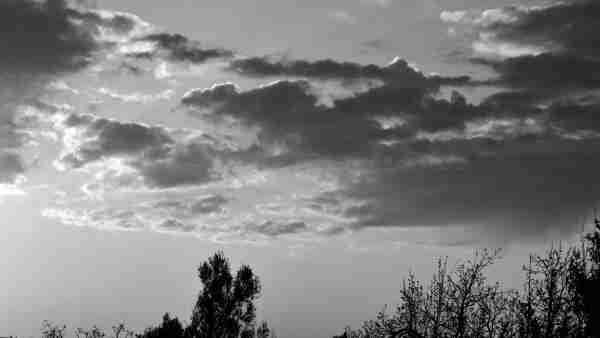 Clouds, black and white, photo