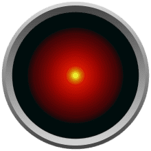 The red camera eye of Hal 9000 