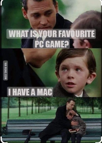 A meme with a boy on a bench and the title "What is your favourite PC game?".