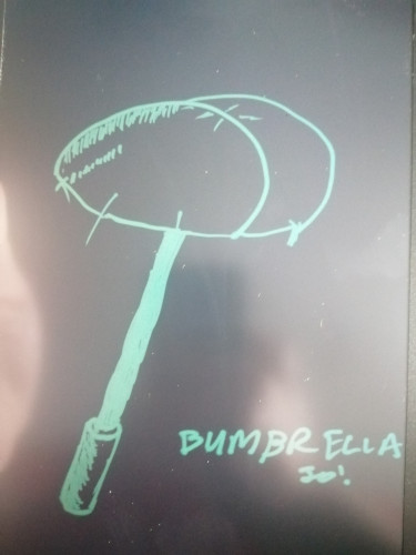 A bumbrella. An umbrella, shaped like a butt. Bumbrella. 