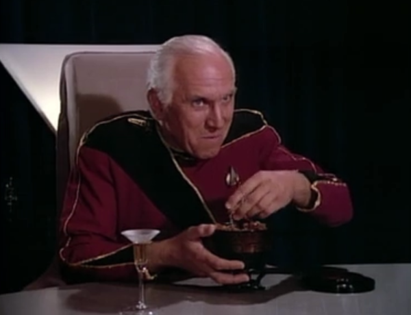 A Starfleet admiral really enjoying his gagh