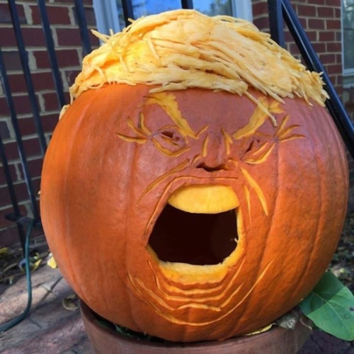Image of pumpkin Trump screaming. Secret Service gonna be doing some push-ups and trading some cigarettes for some ass