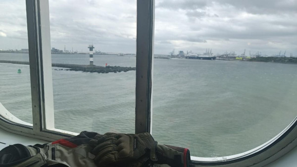 Durch coast (Tweede Maasvlakte) outside the ferry window