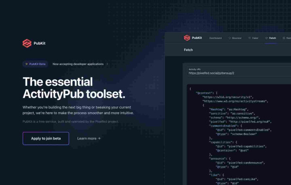 New PubKit.net screenshot