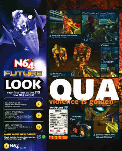 Preview for Quake II on Nintendo 64 from N64 Magazine 30 - July 1999 (UK)