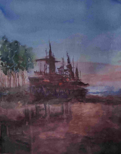 Ships
Watercolor 
30*40 cm Cotton paper.