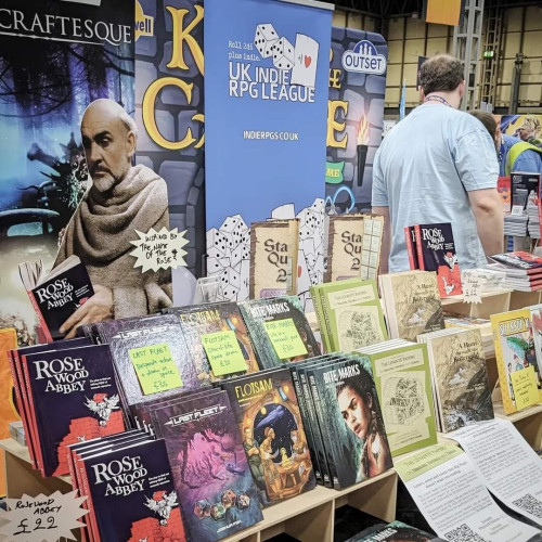 Photograph of the UK Indie League booth at #ukgamesexpo2024 