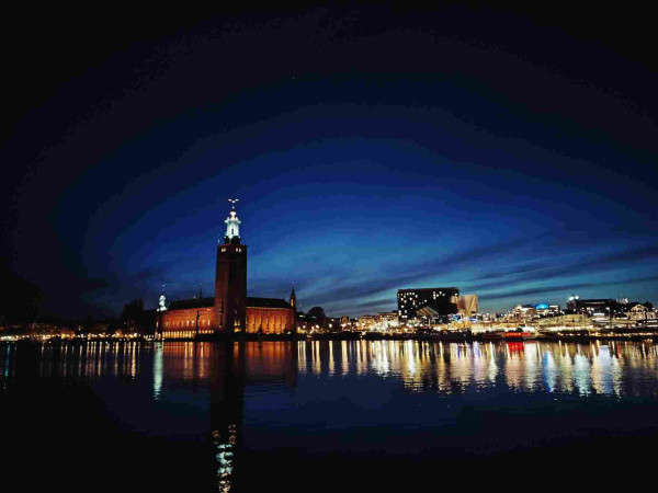 Stockholm city hall, 22:00 sunset