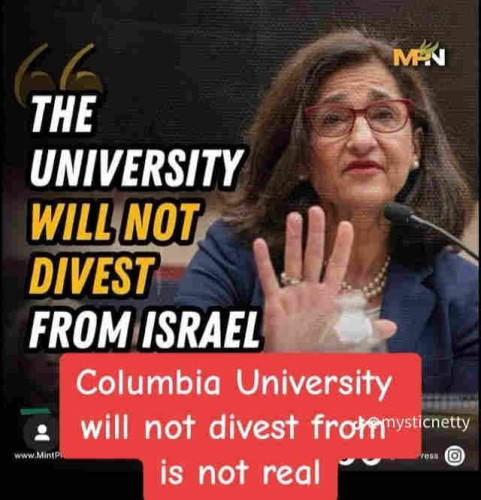 Colombia university will not divest from Israel.