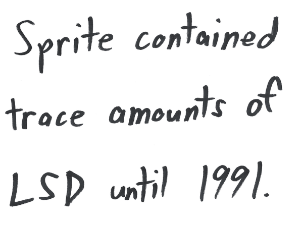 Sprite contained trace amounts of LSD until 1991.