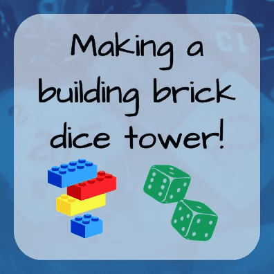 Making a building brick dice tower!