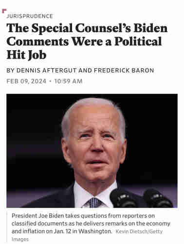 Headline The Special Counsel’s Biden Comments Were a Political Hit Job

All the people that are still a simp for garland are delusional 