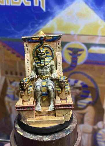 Painted miniature of a Pharaoh Eddie inspired by the Powerslave cover artwork.