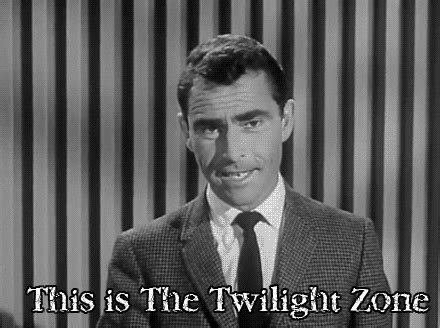 This is the Twilight Zone with a photo of Rod Serling