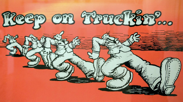 R. Crumb "Keep on Truckin'" cartoon