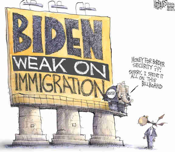 Biden on immigration cartoon
