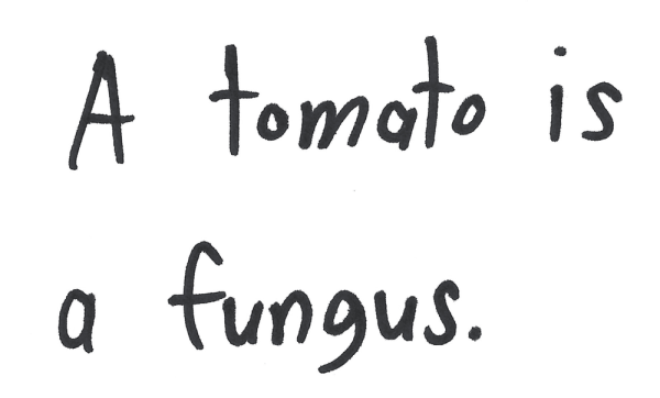 A tomato is a fungus.