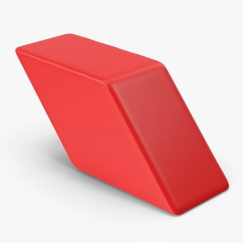 red 3d rhombus (literally just a wonky rectangle)