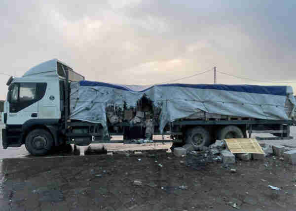 UN truck bombed by IDF in Gaza