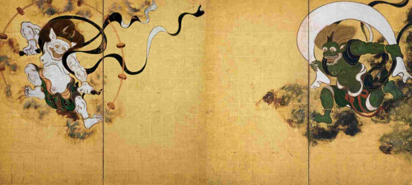 Kennin-ji's famous screen depicting the wind and thunder gods (Fujin and Raijin).