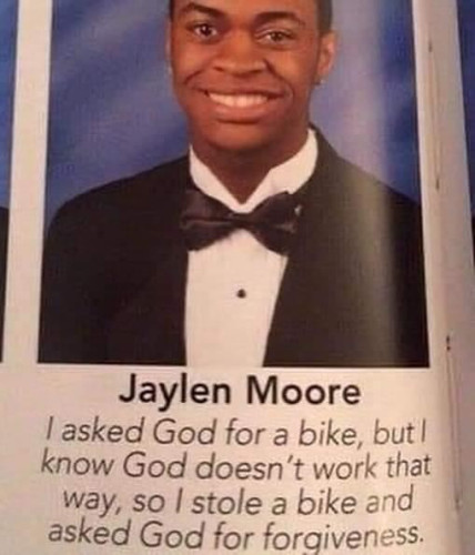 A yearbook photo of a young man named Jaylen Moore.