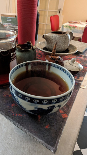 Black tea in a bowl