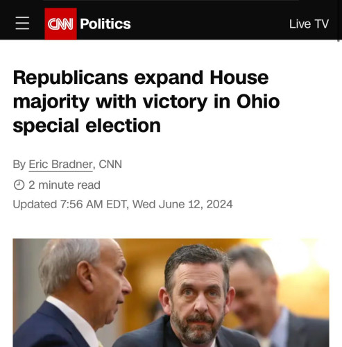 Trump town hall having CNN trying its best to see how much of Trump’s raging 3 incher it can get down its throat with this headline Republicans expand House majority with victory in Ohio special election