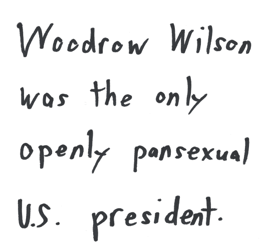 Woodrow Wilson was the only openly pansexual U.S. president.