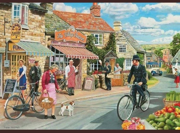 An idyllic picture of an English village circa the 1930s