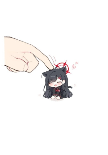 Tiny like catgirl getting head scritches with one finger