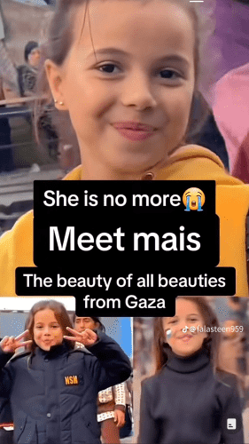 Mais, the adorable little girl who became TikTok famous is reported killed by Israeli bombings.