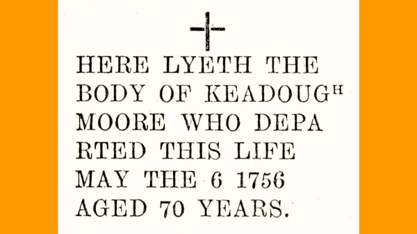 Transcript of a gravestone inscription.
