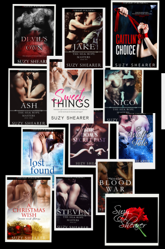 Collage of 12 book covers from the same author - Suzy Shearer