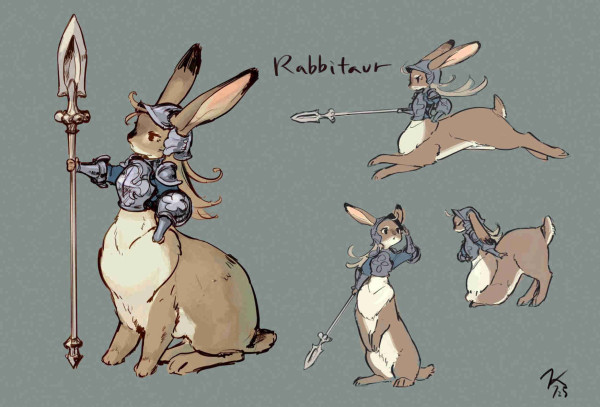 drawings of a rabbitaur.