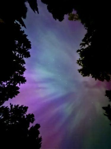 Edited photo of aurora, star constellation “the Little Dipper”