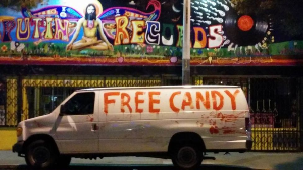 ominous free candy van where you will get abducted. 
