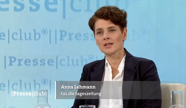Anna Lehmann (taz) im Presseclub vom 30.06.2024.
