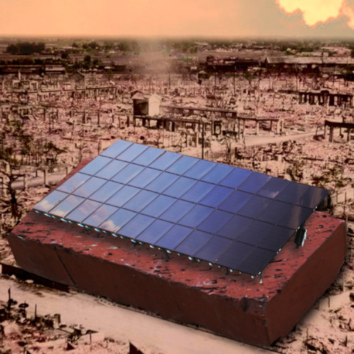 Image:
臺灣古寫真上色 (modified)
https://commons.wikimedia.org/wiki/File:Raid_on_Kagi_City_1945.jpg

Grendelkhan (modified)
https://commons.wikimedia.org/wiki/File:Ground_mounted_solar_panels.gk.jpg

CC BY-SA 4.0
https://creativecommons.org/licenses/by-sa/4.0/deed.en


