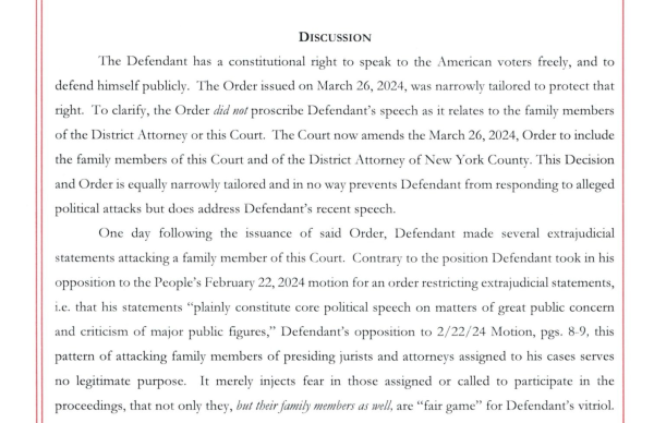 Excerpt of Justice Merchan’s expanded order