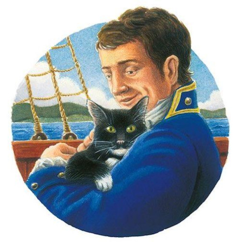 Captain Matthew Flinders with His Cat Trim (illustration)