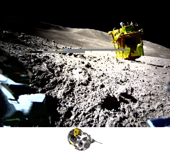 The iconic image of the upside down SLIM lander taken by the LEV-2 rover
