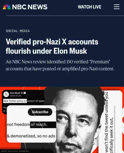 Headline Verified pro-Nazi X accounts flourish under Elon Musk

Jesus. It’s been what? 2 years since I left? How is this still a thing? Oh right. Wine mommy liberals who say one thing and do another. Have fun with your “activism” dummies. 