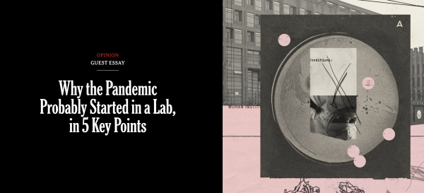GUEST ESSAY
Why the Pandemic Probably Started in a Lab, 5 Key Points