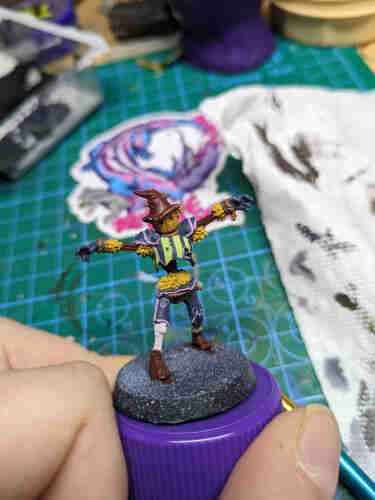 A necromantic horror zombie blood bowl player, painted in base colors