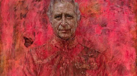 Portrait of Benefit-Scrounger In Chief Charlie Windsor in some kind of red and gold uniform.  The entire background is orange and red.