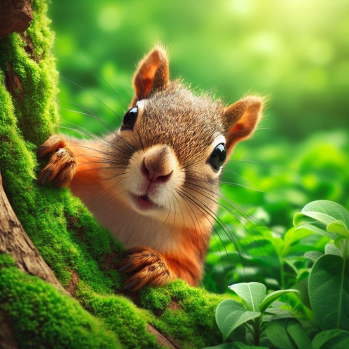 Picture an AI squirrel, looking past a tree trunk, being very curious.

Credit @PixysJourney@beige.party & her tame AI