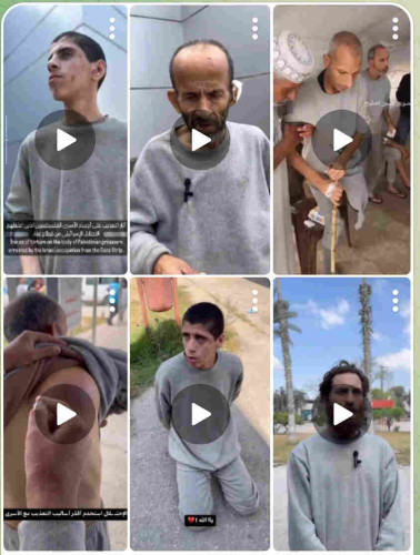 screen capture of telegram post with video's of released Palestinian hostages