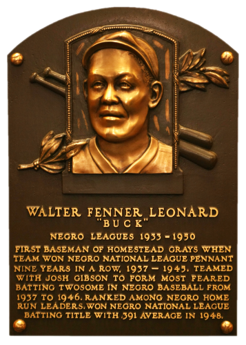 Buck Leonard Hall of Fame plaque